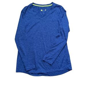 Xersion Woman’s Size Medium Blue Long Sleeve Performance Athletic Tee Shirt